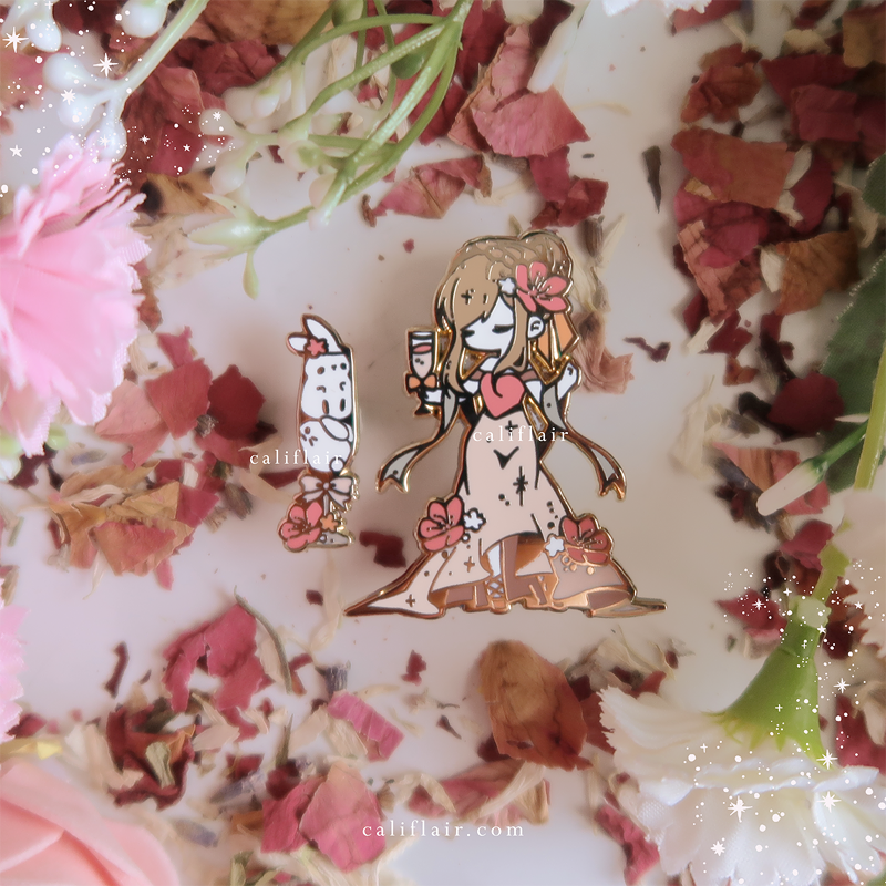 Peach Champagne Pins