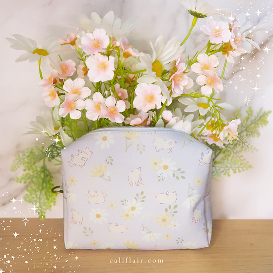 Lavender Milk Daisy Kitty Pouch