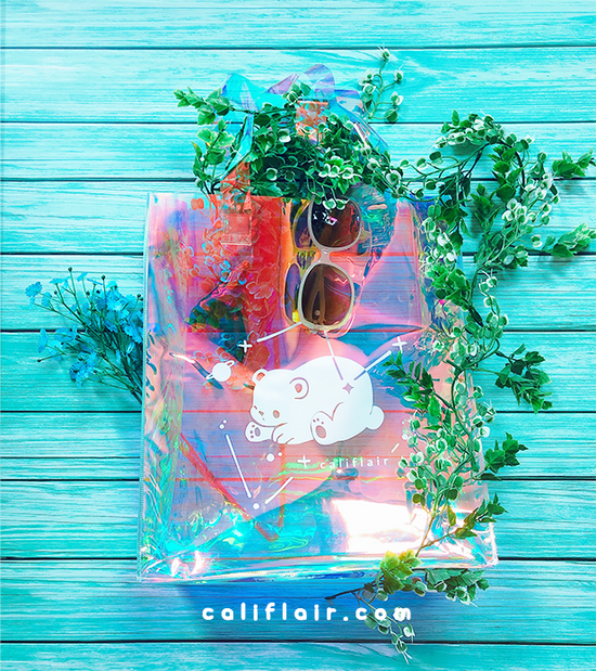 Snow Bear Holographic Tote Bag